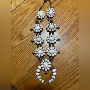 Squash blossom necklace and earring set